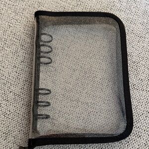 Transparent personal sized planner cash envelope Binder with Black Trim